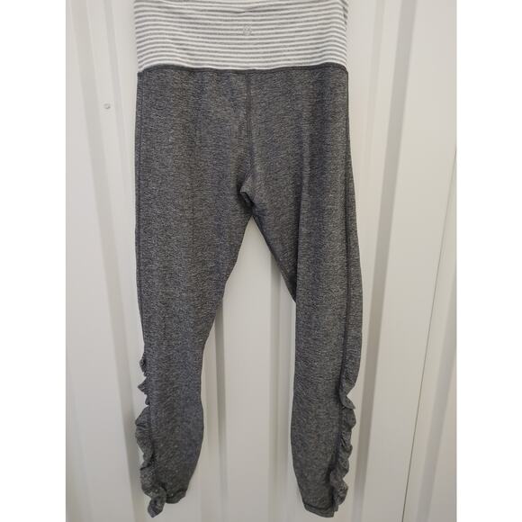 Lululemon Leggings Yogi Dance Heather Gray Ruching Legs Sz 10 - Picture 5 of 6